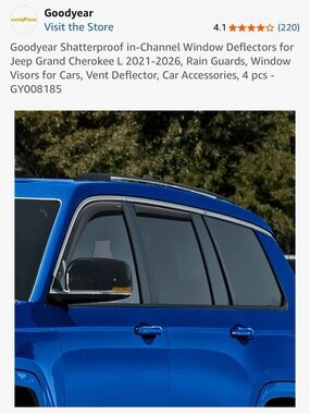 NEW Goodyear In-Channel Window Deflectors | Jeep Grand Cherokee L 2021–2026